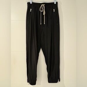 Rick Owens Black drawstring joggers pants S/S 21 Phlegethon, Sz 2